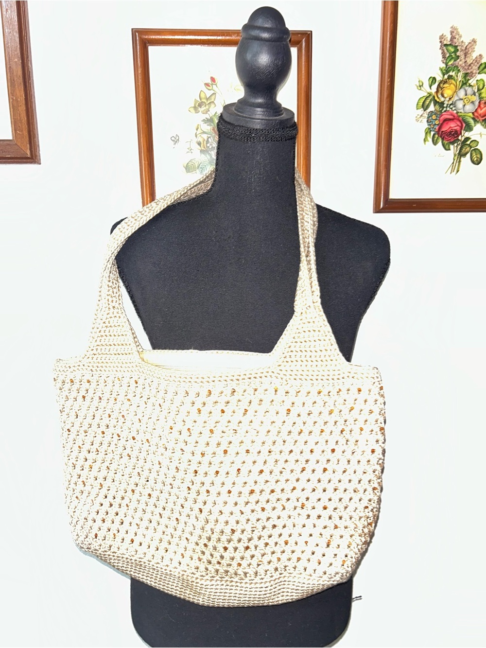The Sak Cream Crochet Tote Bag